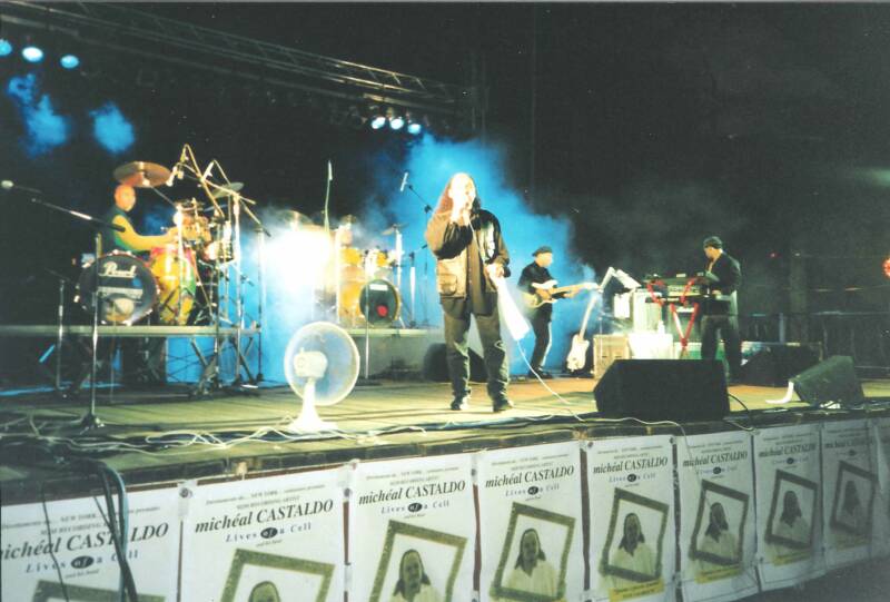 micheal castaldo performing with his band lives of a cell